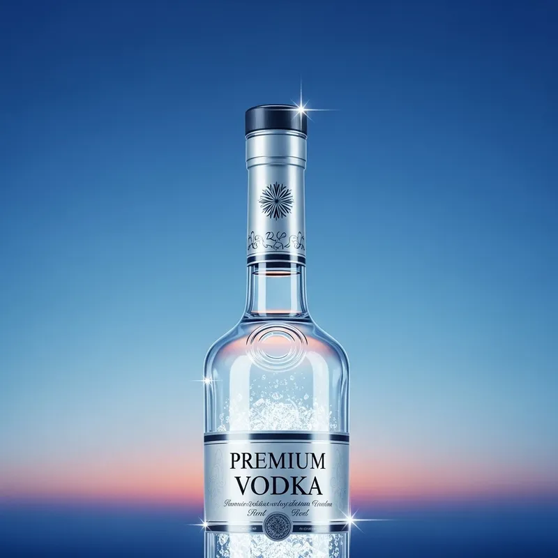 Elegant Vodka Bottle - Pure Distillation & Exquisite Design