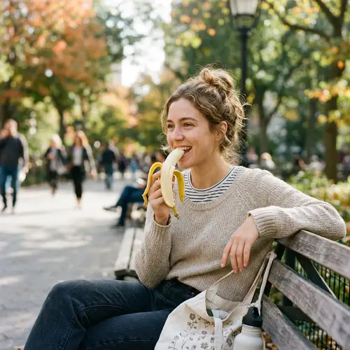 Beautiful Woman Enjoying a Banana