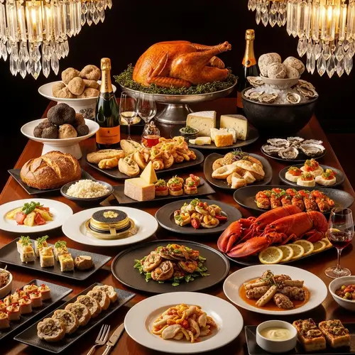 Luxurious Gourmet Banquet Table: Indulge in Decadence