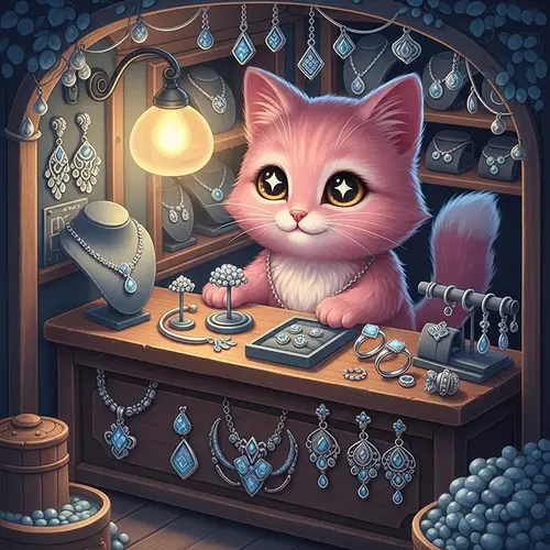 Pink Cat Selling Silver Jewelry - Unique Designs
