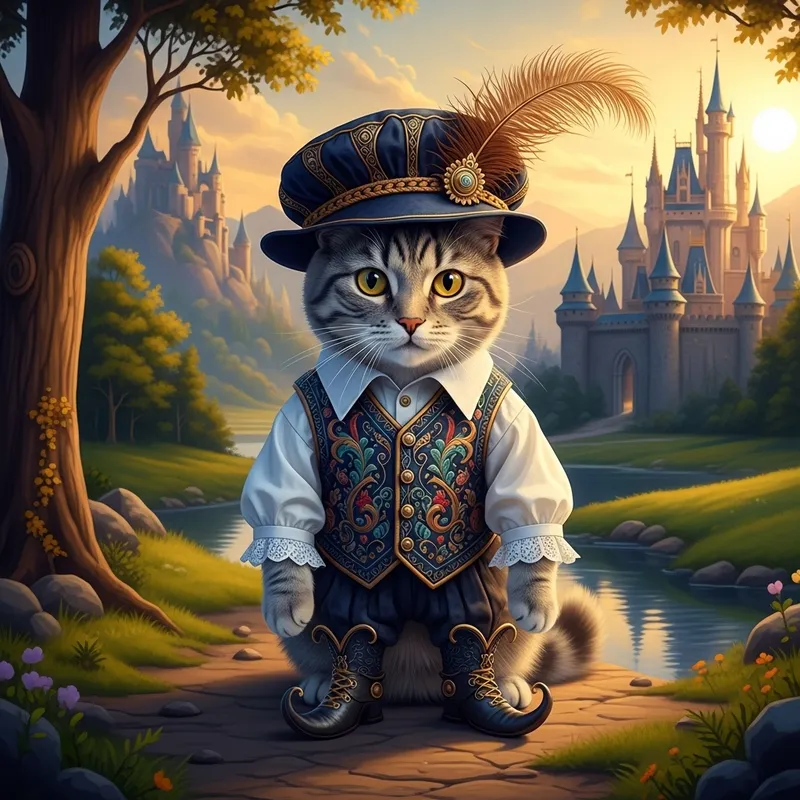 Fantasy Cat in Fairytale Outfit