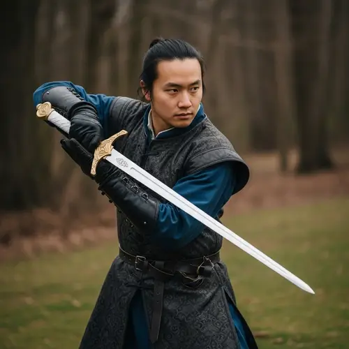 Swordsman with White Sword | Medieval European Attire