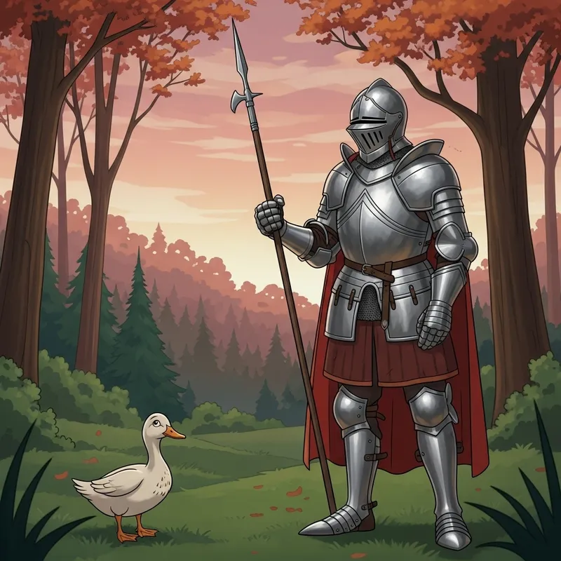 Knight Protects Duck with Valor