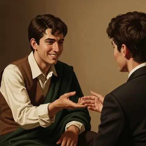 Warm Earth Tones Friendship Moment | Trust & Companionship