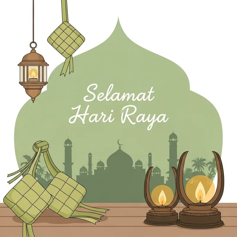 Cozy Hari Raya Greeting Poster Design