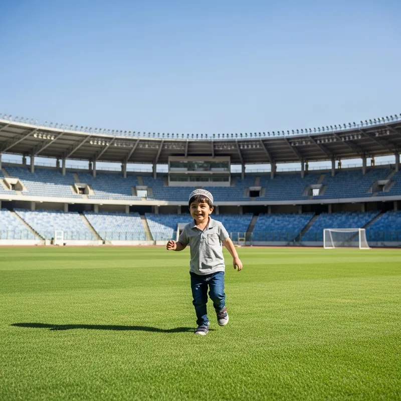 Muslim Child Enjoying at Stadium