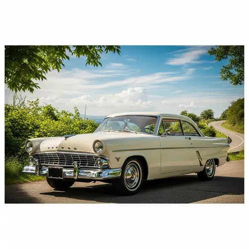 Classic Ford Automobile in Scenic Setting