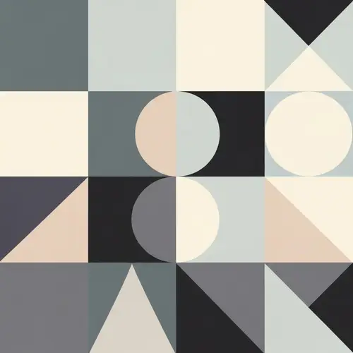 Minimalistic Abstract Art: Geometric Shapes & Soft Tones
