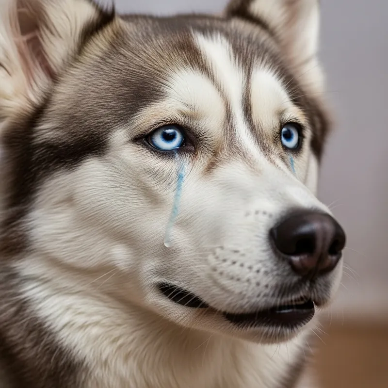 Siberian Husky Crying: Emotional Tears Overflowing