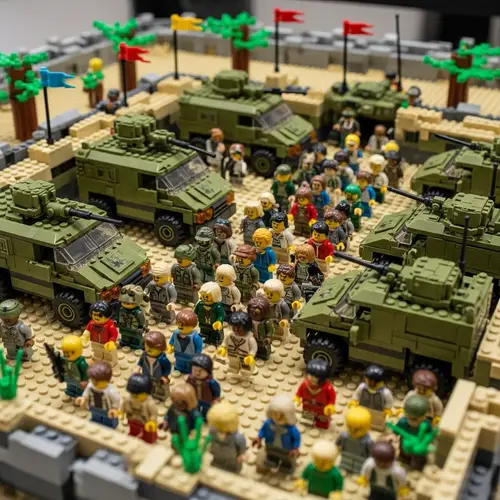 Modern Army Garrison Evacuation Point in Lego