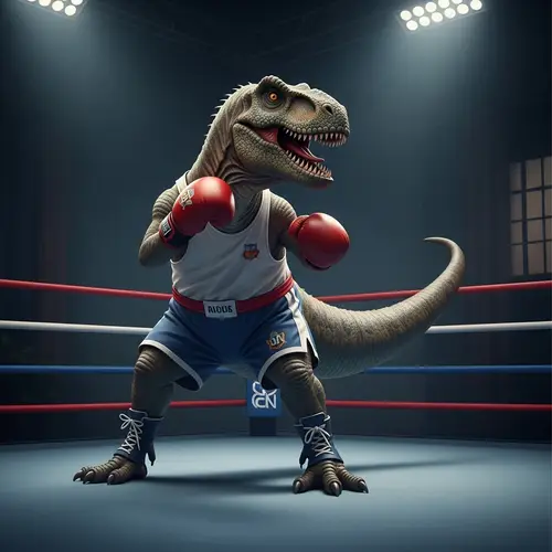 Boxing Dinosaur: Epic Match in the Ring