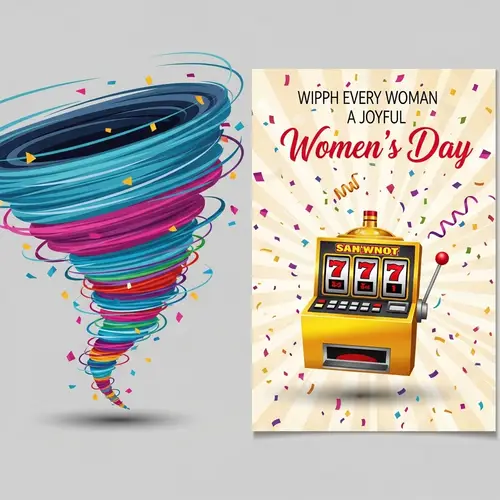 Women's Day Casino Tornado 777 Holiday Card
