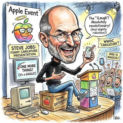 Funny Caricature of Steve Jobs