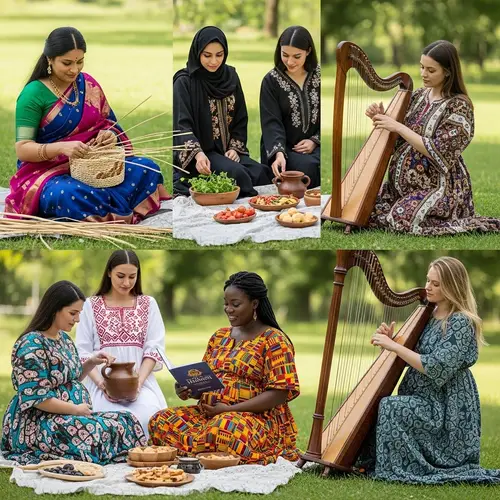Multicultural Community of Expectant Mothers Embracing Tradition