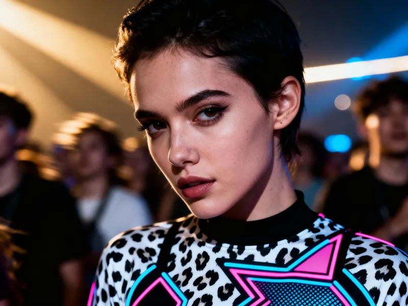 Y2K Leopard Print Headshot in Cinematic Style