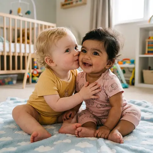 Adorable Baby Kiss - Sweet Moment of Affection