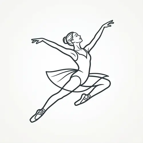 Energetic Minimalist Ballet Dancer Logo Design