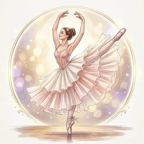 Elegant Ballet Dancer Icon Showcasing Flexibility