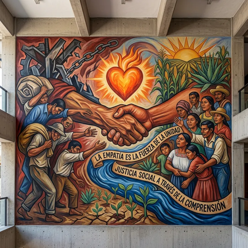 Abstract Image Symbolizing Empathy in Diego Rivera Style Abstract Image Symbolizing Empathy in Diego Rivera Style