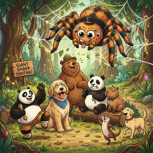 Funny Capybara and Friends Digital Illustration