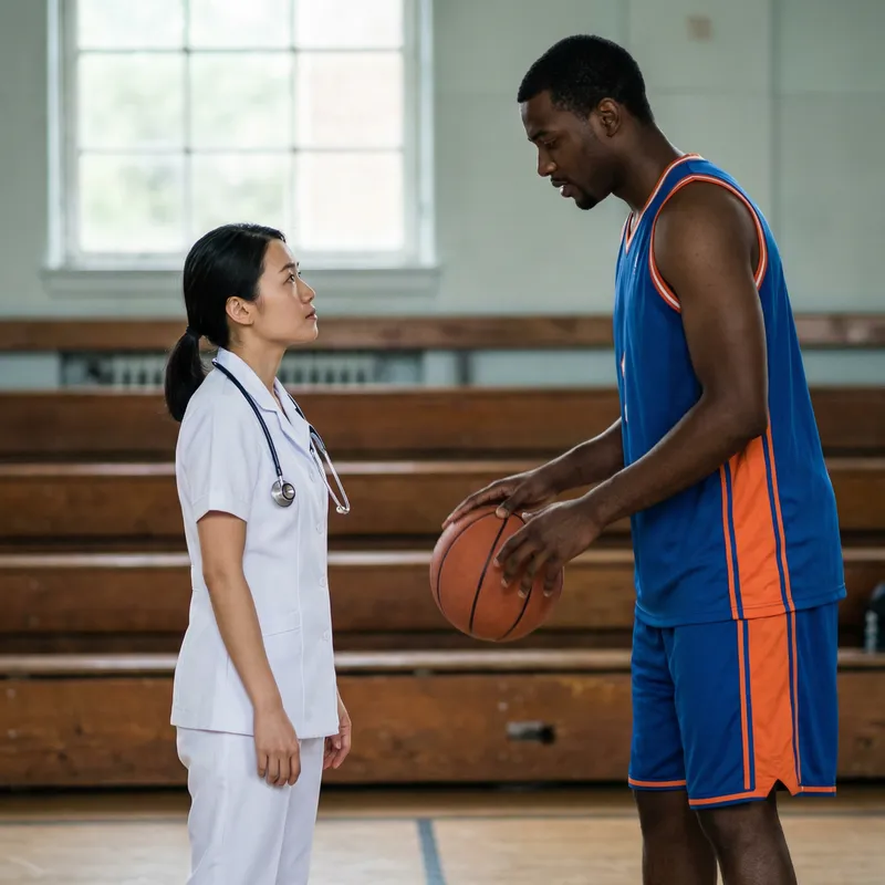 Nurse & Basketball Player: A Unique Interaction