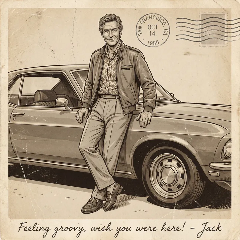 Vintage Art: Thomas Mark Harmon Portrait in 1980s Style