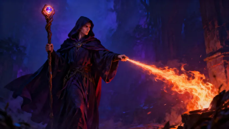 Fire-Shooting Mage: Master of Darkness