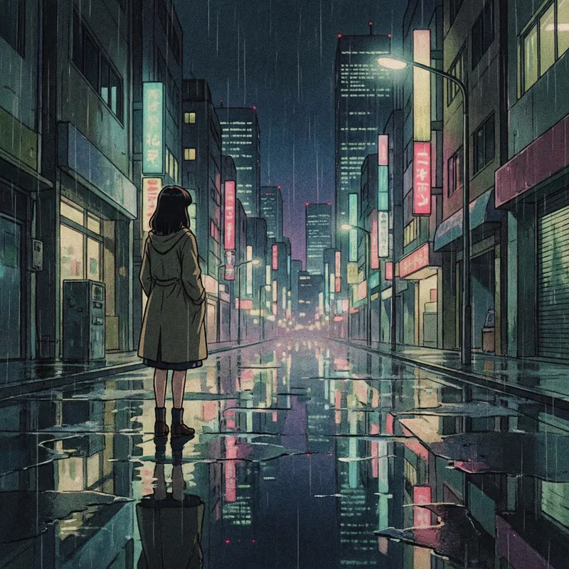 Vinyl Shadows: Nostalgic Japanese Anime Album Art