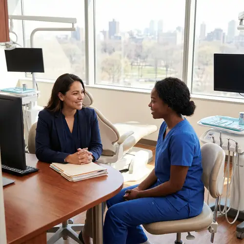 Professional Dental Interview in Modern Office Setting