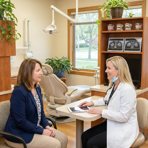 Dental Office Interview: Professional Woman with Female Dentist