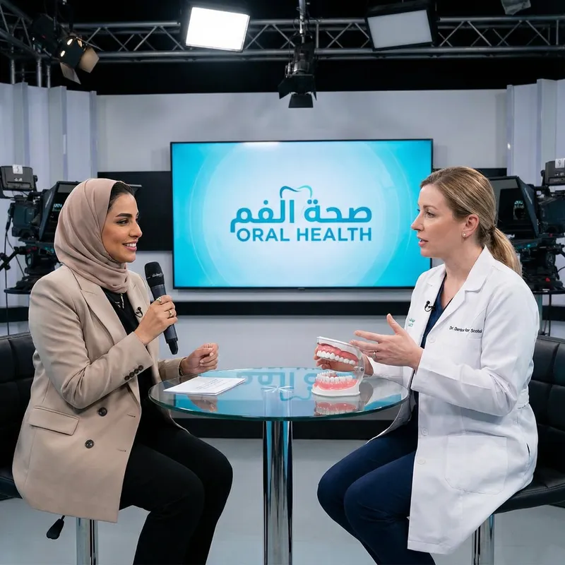 Dental Interview with TV Host in Middle Eastern Setting