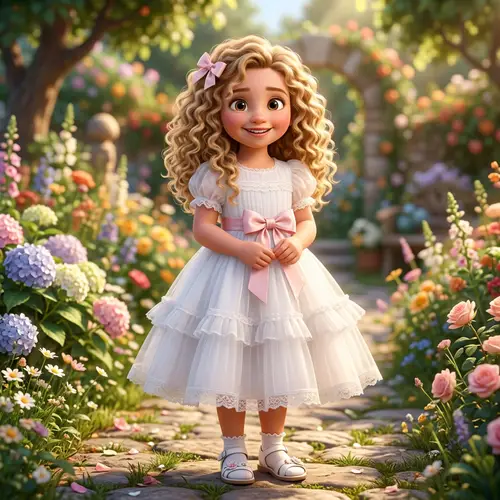 Pixar-Inspired 5-Year-Old Girl Character Design