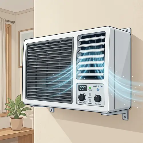 Wall-Mounted Air Conditioning Unit Illustration