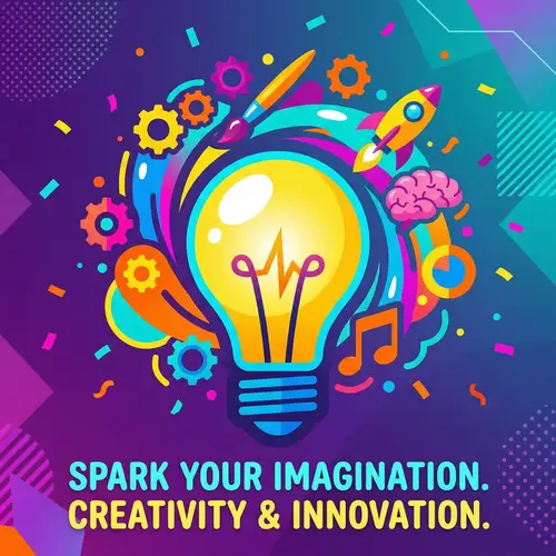 Vibrant Light Bulb Design for Creativity & Innovation