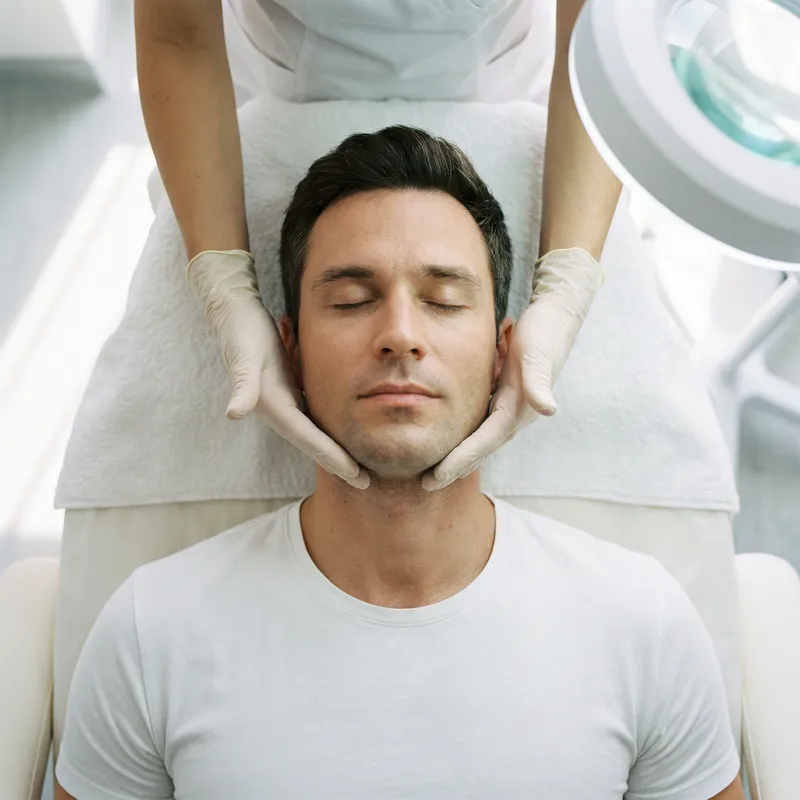 Relaxing Facial Treatment for Men in Professional Care