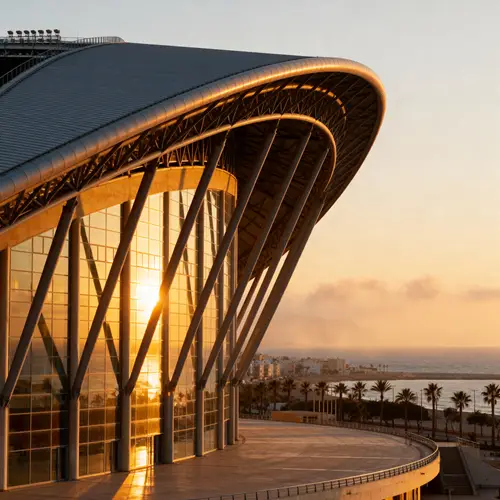 Stunning Coastal Football Stadium with Retractable Roof