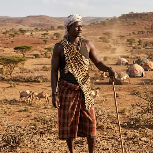 Muscular Nomadic Man from Somalia | Traditional Clothing