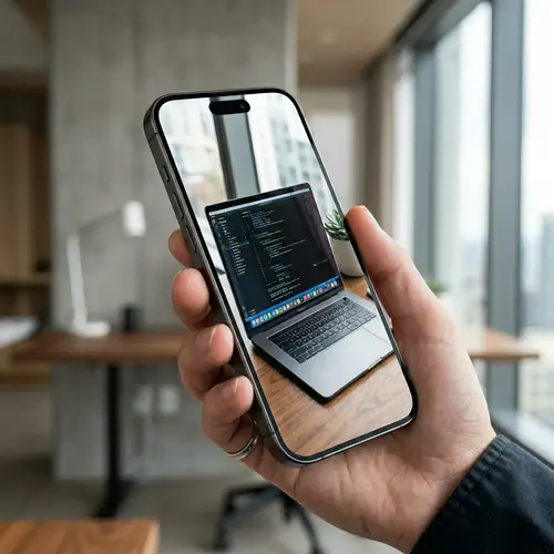 Modern Technology Image with Smartphone and Laptop