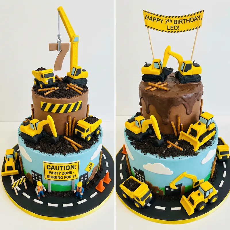 Exciting Digger Cake for 7 Year Olds