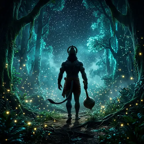 Cinematic Video of Lord Hanuman in Mystic Forest