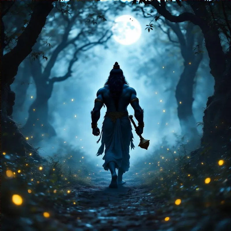 Cinematic Video of Lord Hanuman in Mystic Forest