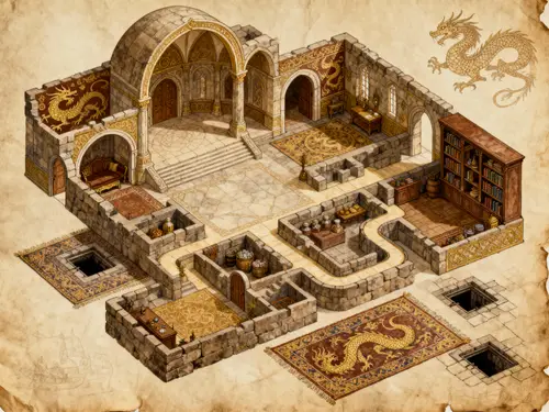 Ancient Fantasy Palace Floor Plan