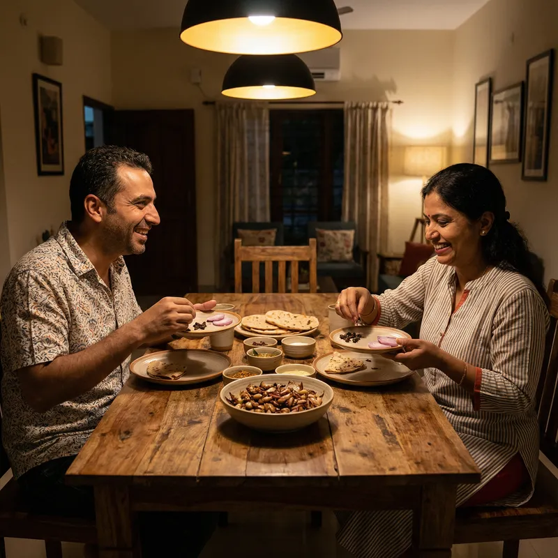 Couple Enjoying Cloves with Onions | Unique Dining Experience Couple Enjoying Cloves with Onions | Unique Dining Experience
