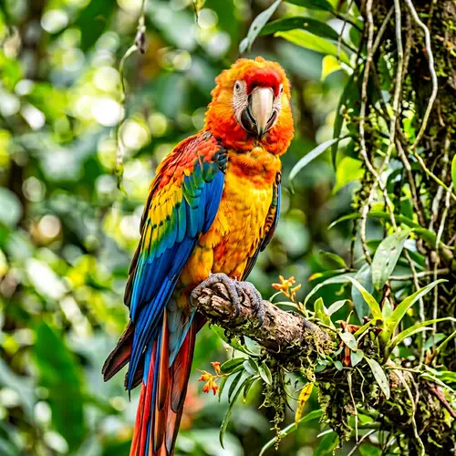Colorful Feathered Parrot Smiling