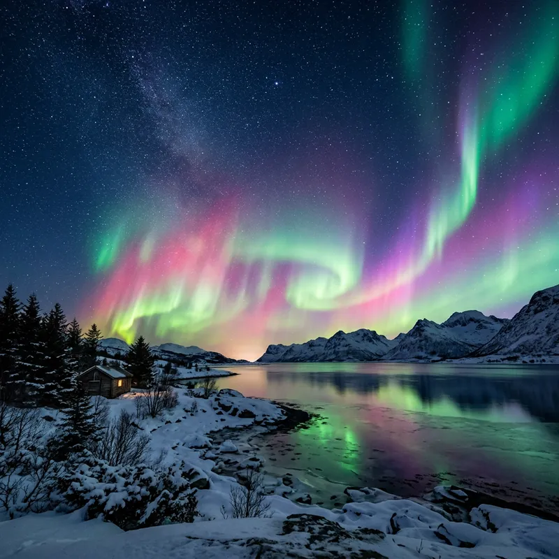 Abstract Northern Lights: Awe-Inspiring Polar Phenomenon Abstract Northern Lights: Awe-Inspiring Polar Phenomenon