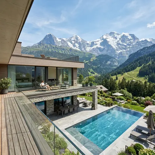 Majestic Mountain View Two-Storey House with Rooftop Terrace and Swimming Pool
