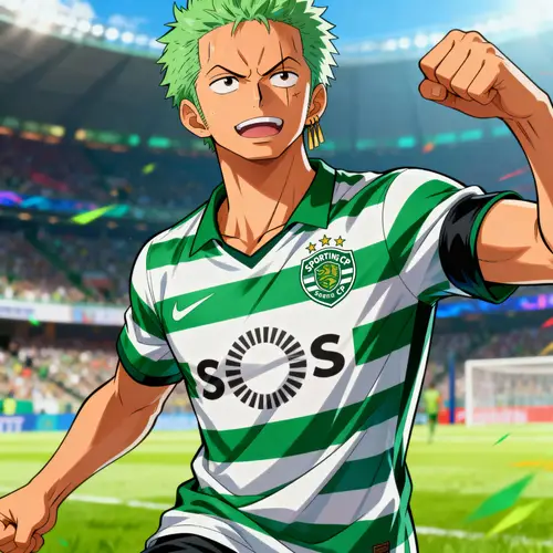 One Piece Character in Sporting CP Jersey
