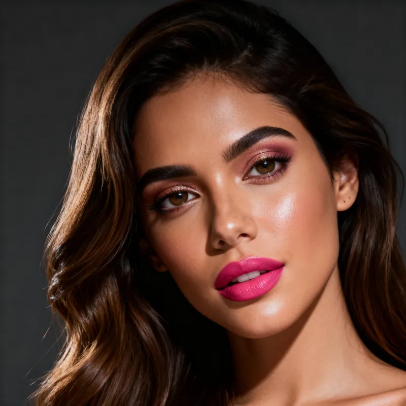 Stunning Mexican Woman with Long Hair in Fashion Editorial