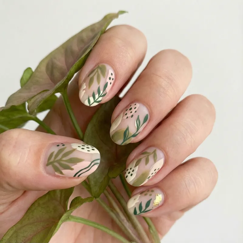 Syngonium Leaf Nail Design Ideas