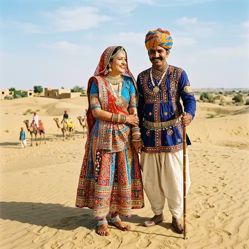 Traditional Rajasthani Couple: Vibrant Culture of India